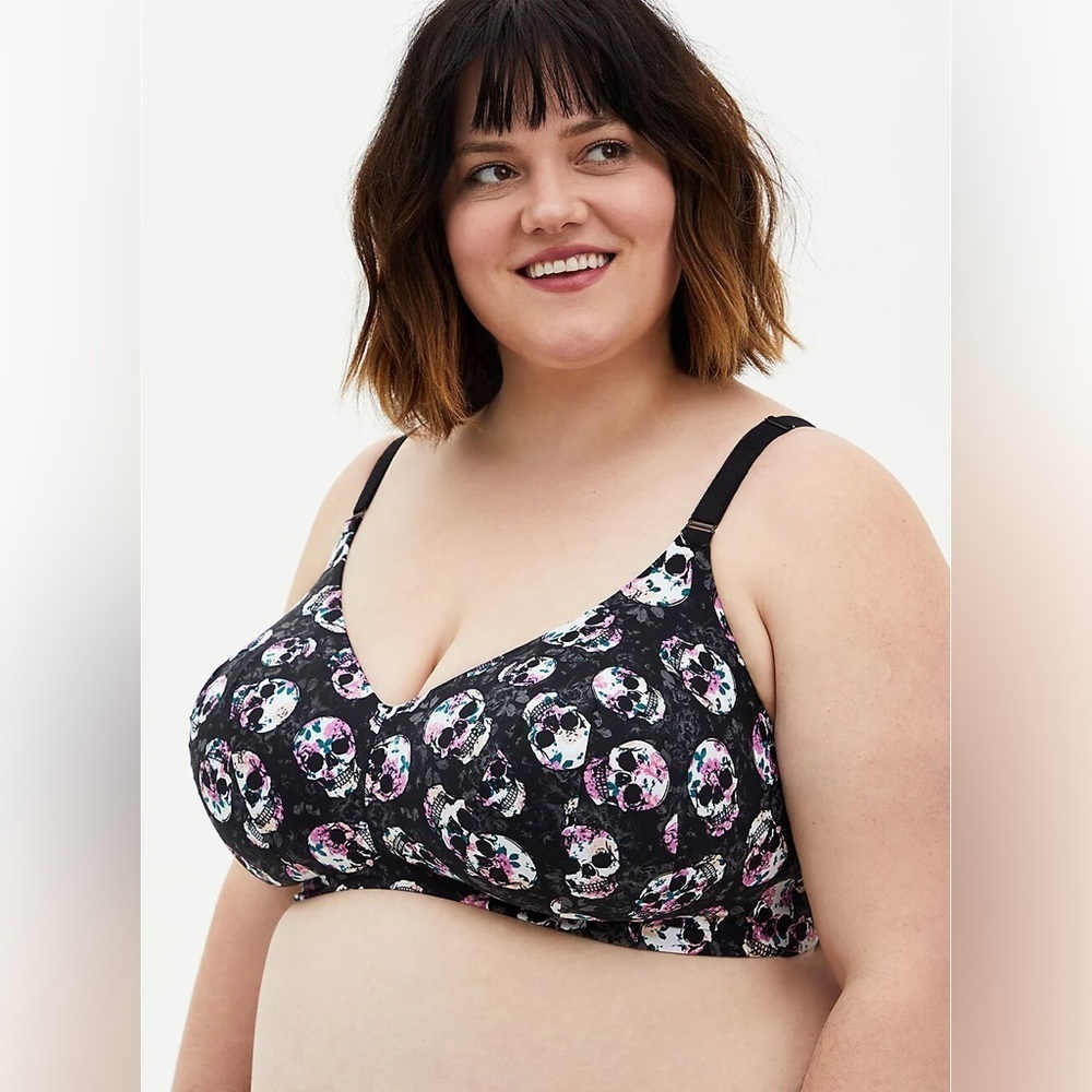 Torrid | Skull Floral 360° Back Smoothing™ Lightly Lined Wire-Free Bra